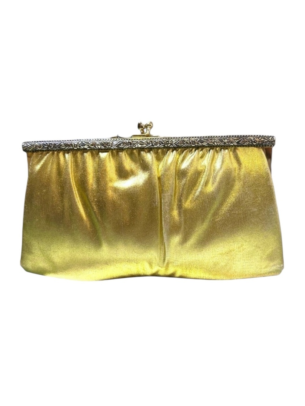 Ande Vintage 1950’s Metallic Gold Clutch Crossbody Bag